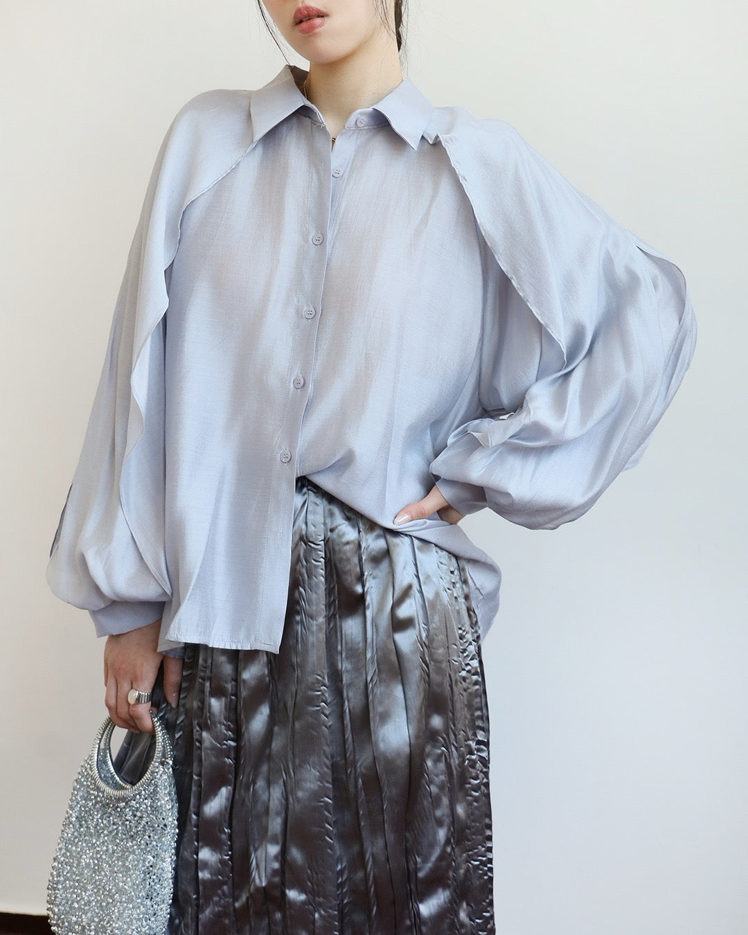 Ruffle Sleeved Shirt (5 Colors)