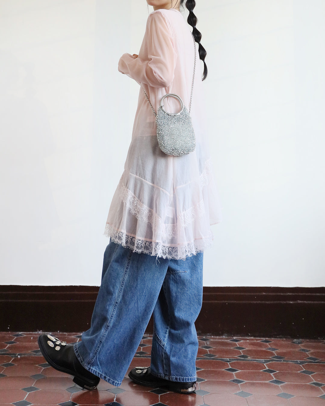 Chiffon Lace Trim Vest