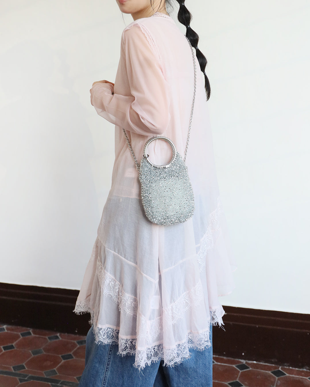 Chiffon Lace Trim Vest