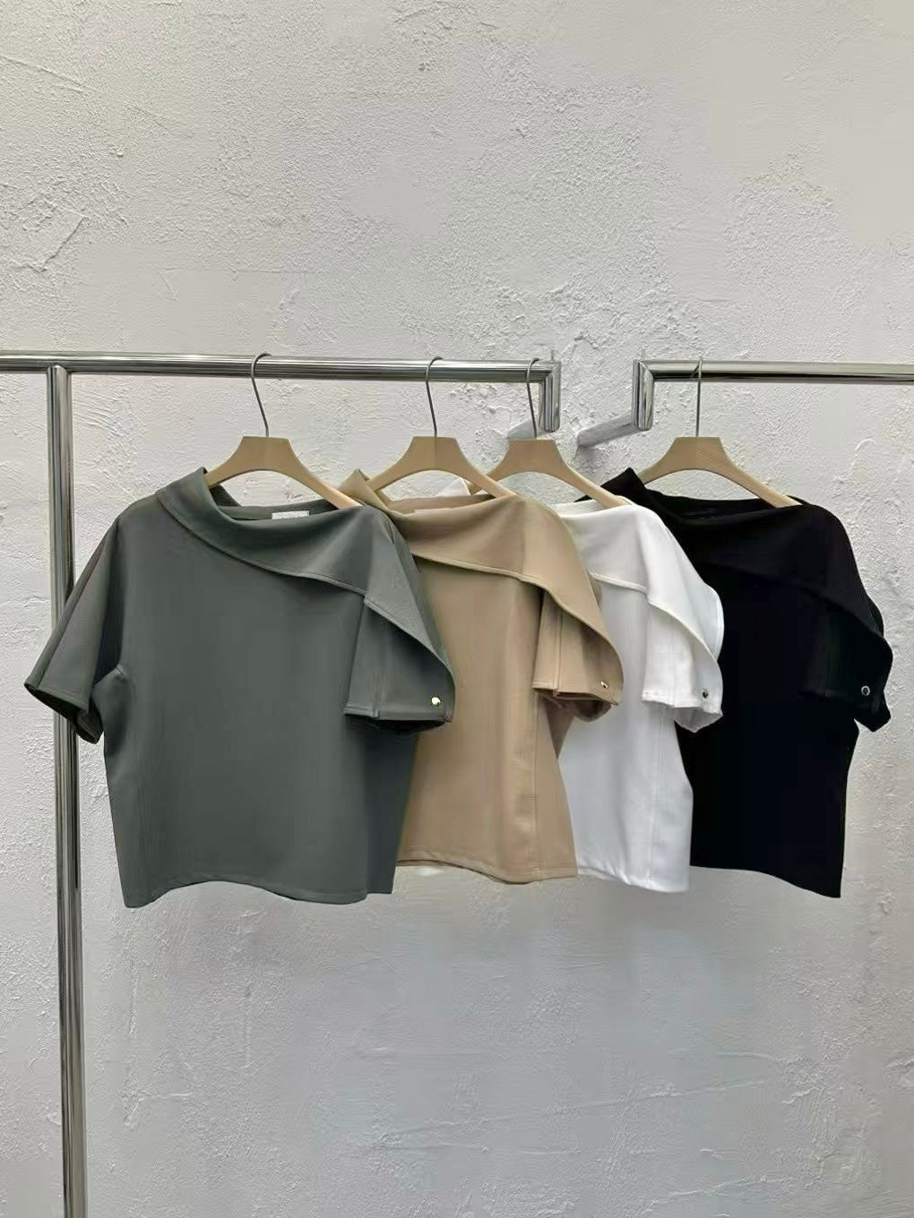 Asymmetric Collar Top (4 Colors)