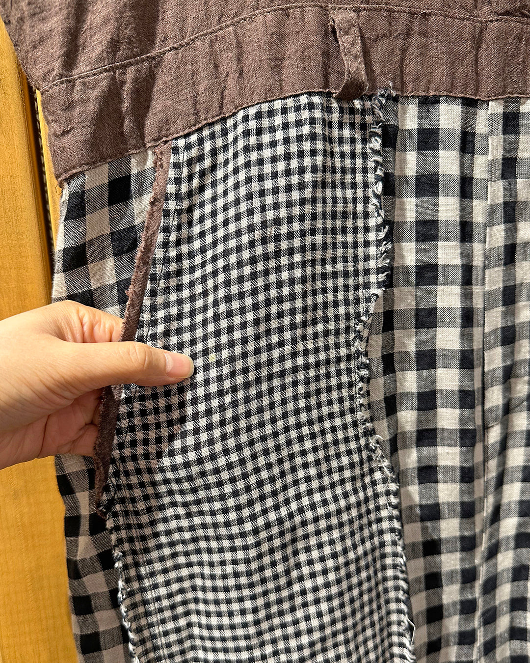 Fabric Mix Checker Jumpsuit