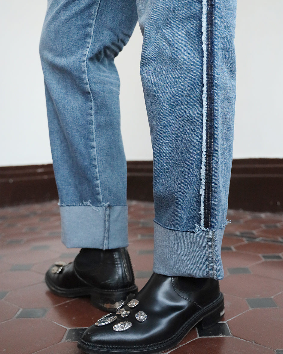 Straight Leg Patch Jeans (Size S-XL)