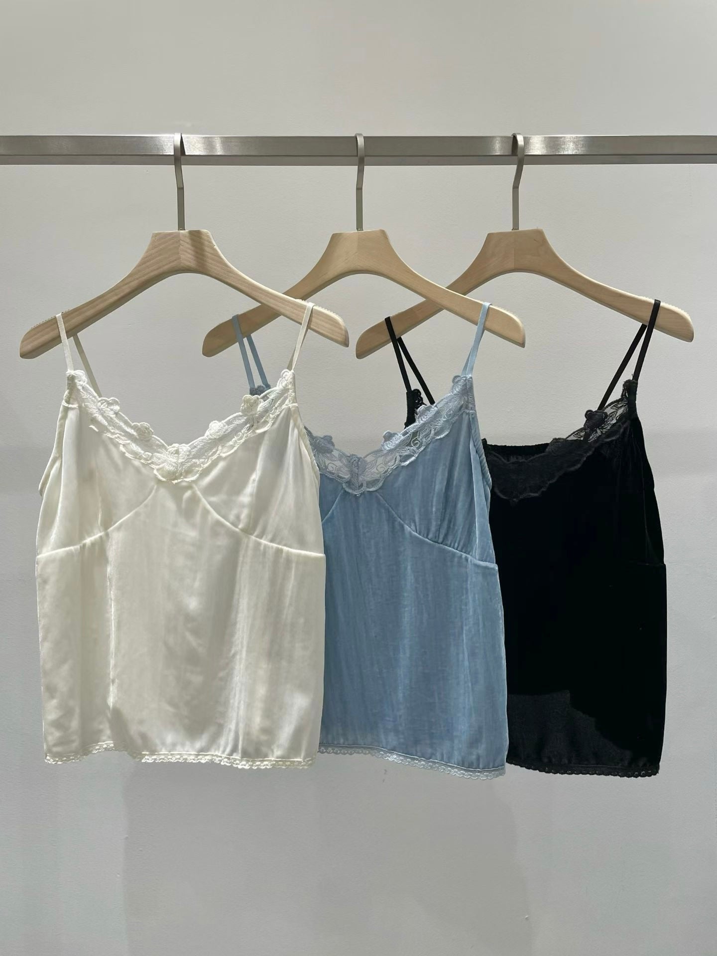 Lace Trim Velvet Top (3 Colors)