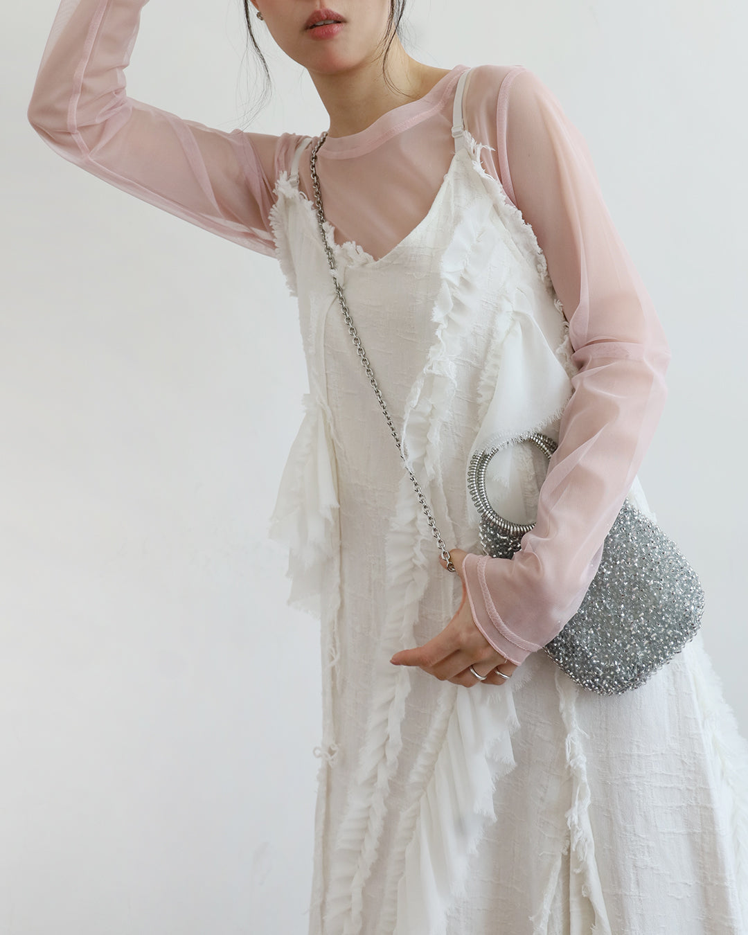 Ruffle Trimmed Cami Dress