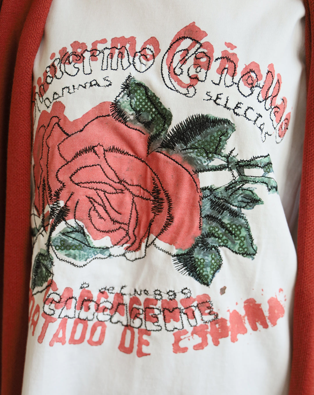 Rose Print Stitched Tee