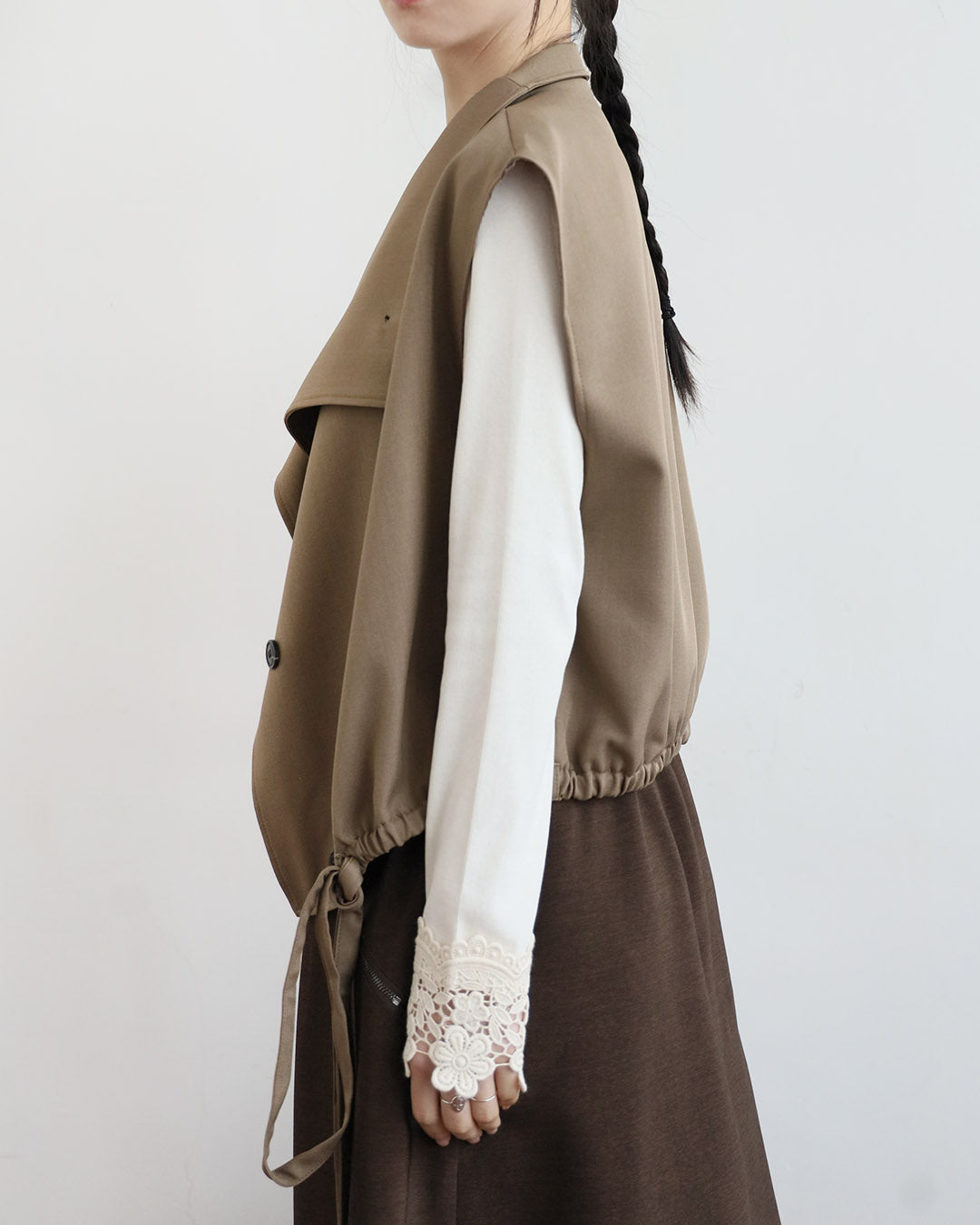 Draped Trench Vest (2 Colors)