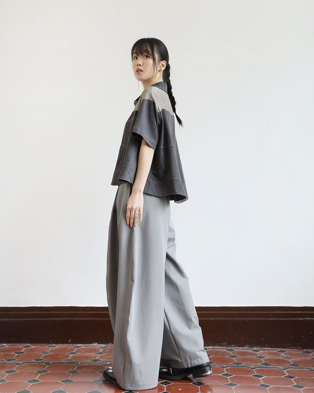Mix Fabric Contrast Stitch Outer ( 3 Colos)