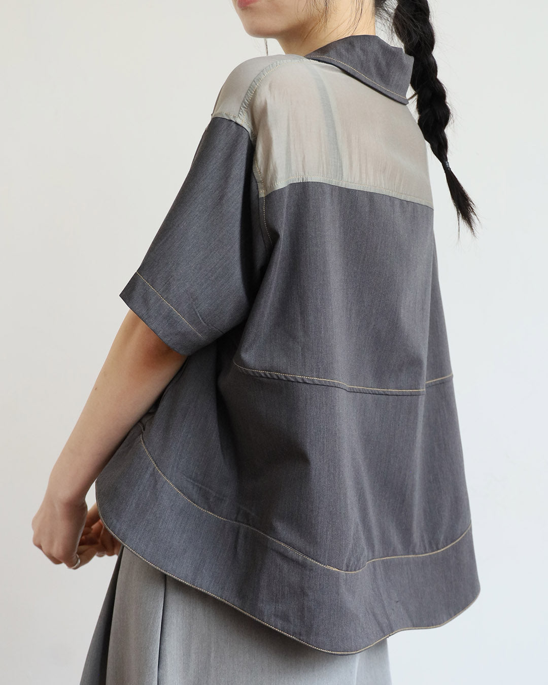 Mix Fabric Contrast Stitch Outer ( 3 Colos)