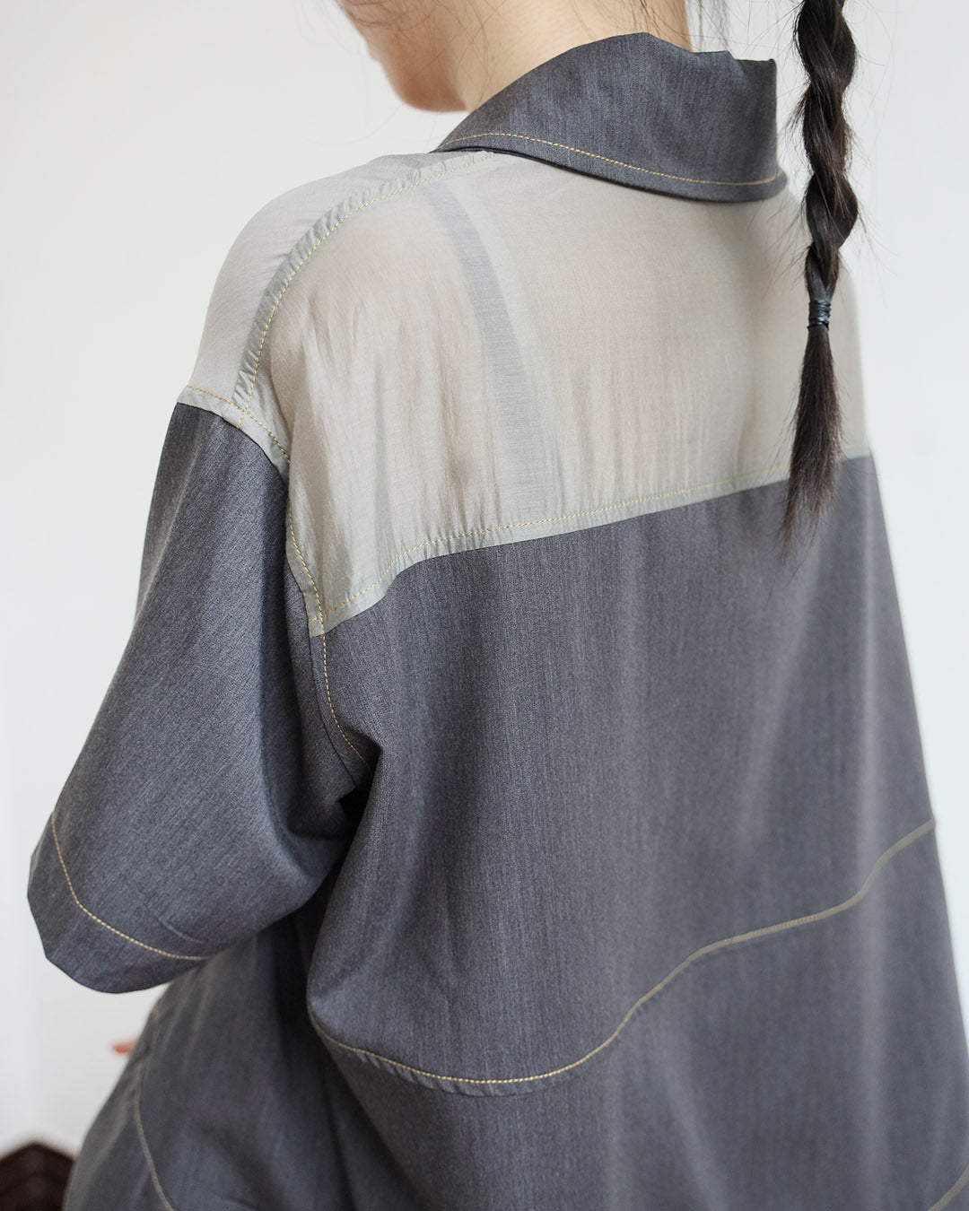 Mix Fabric Contrast Stitch Outer ( 3 Colos)