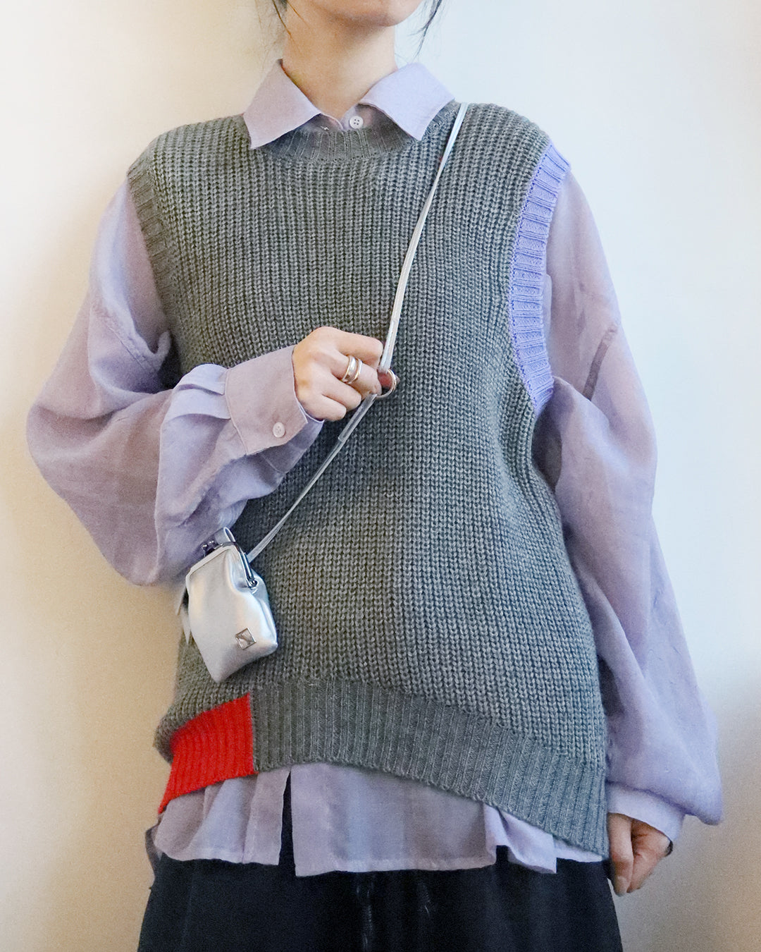 Color Block Knit Vest (2 color)
