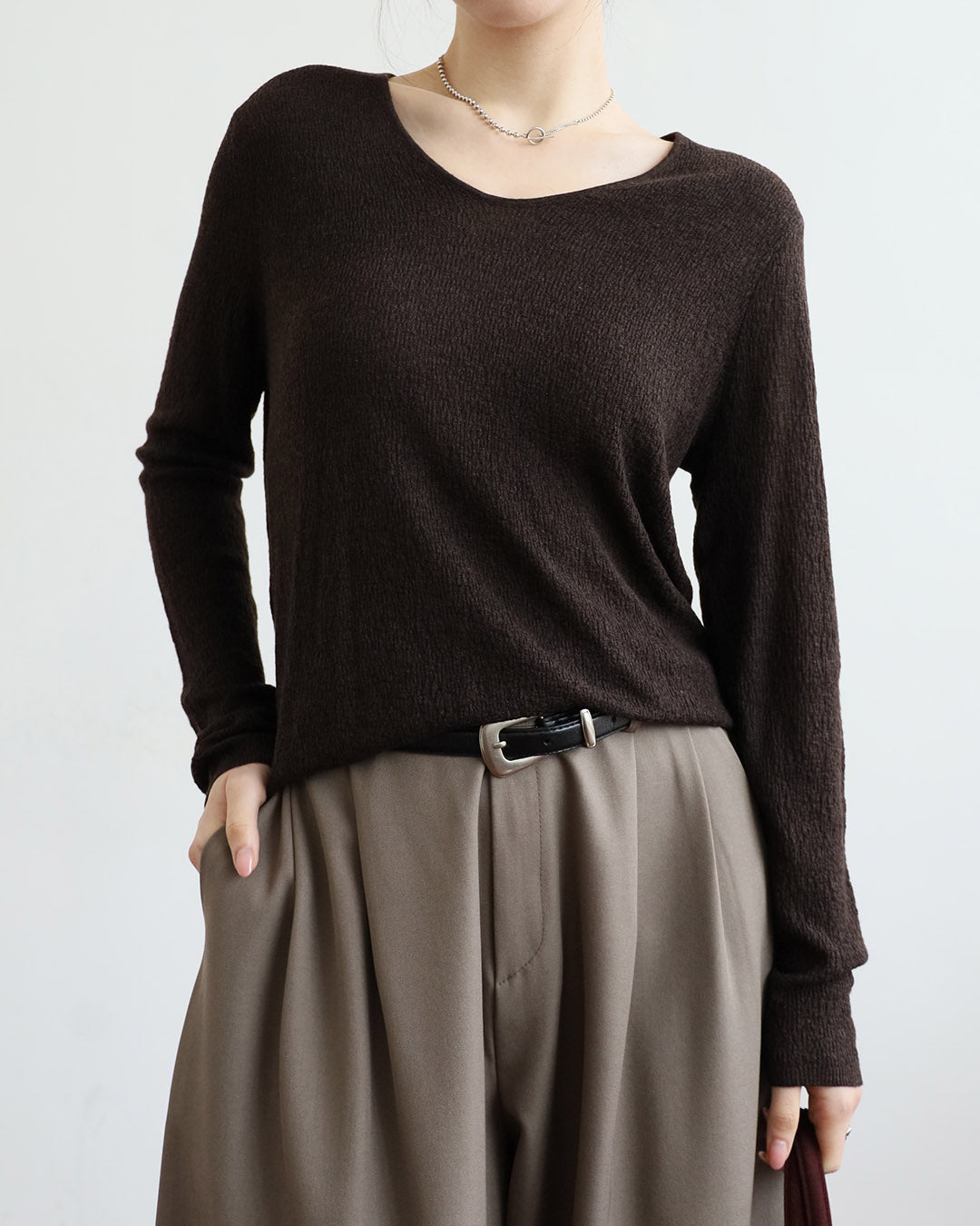 V-Neck Knit Top (6 Colors)
