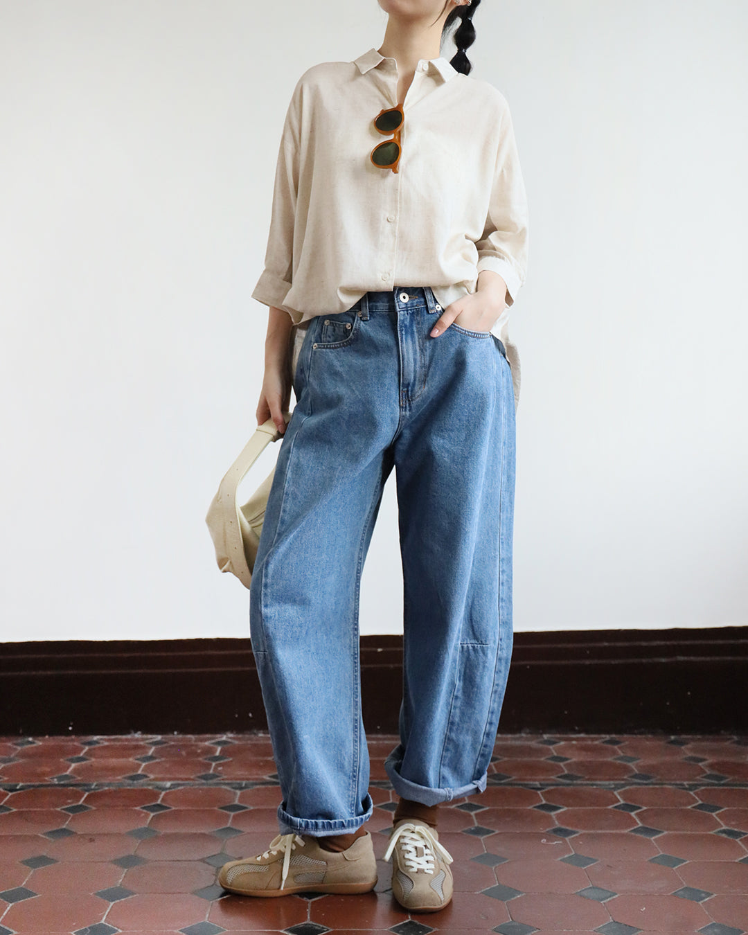 Barrel Leg Jeans (2 color | Size S-M)