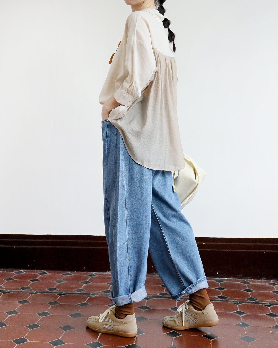 Barrel Leg Jeans (2 color | Size S-M)