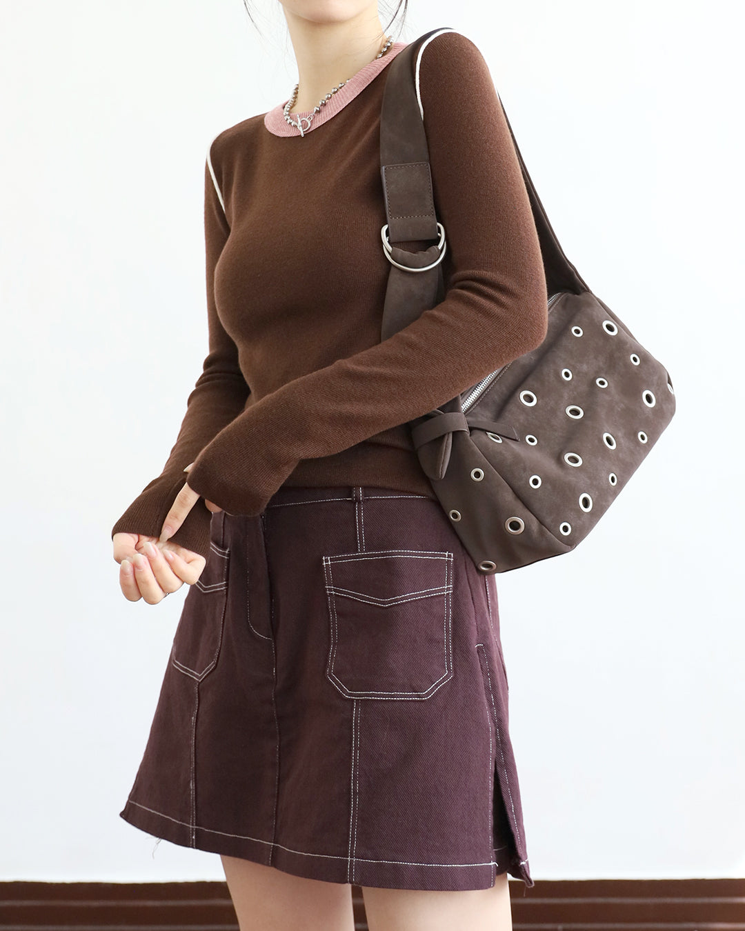 Contrast Collar Knit Top (4 color)