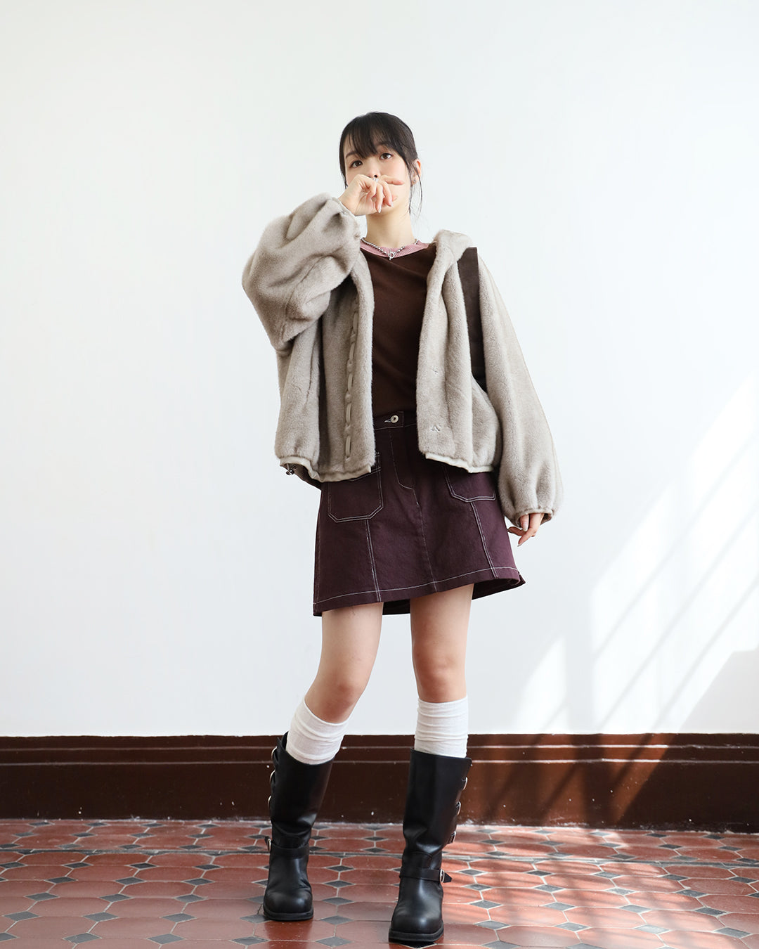 Hooded Faux Fur Jacket (2 Colors)