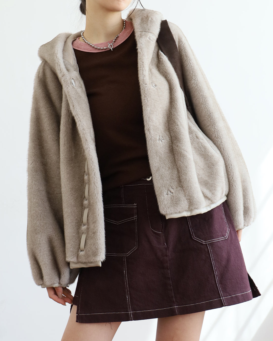 Hooded Faux Fur Jacket (2 Colors)