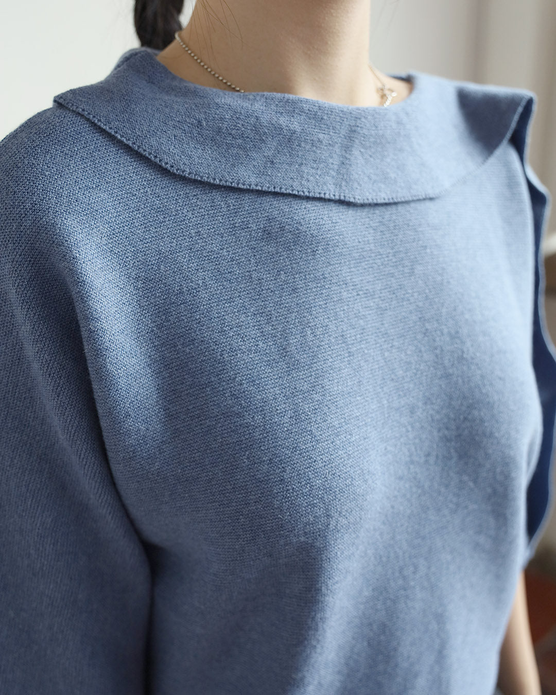 Fold Collar Knit Top