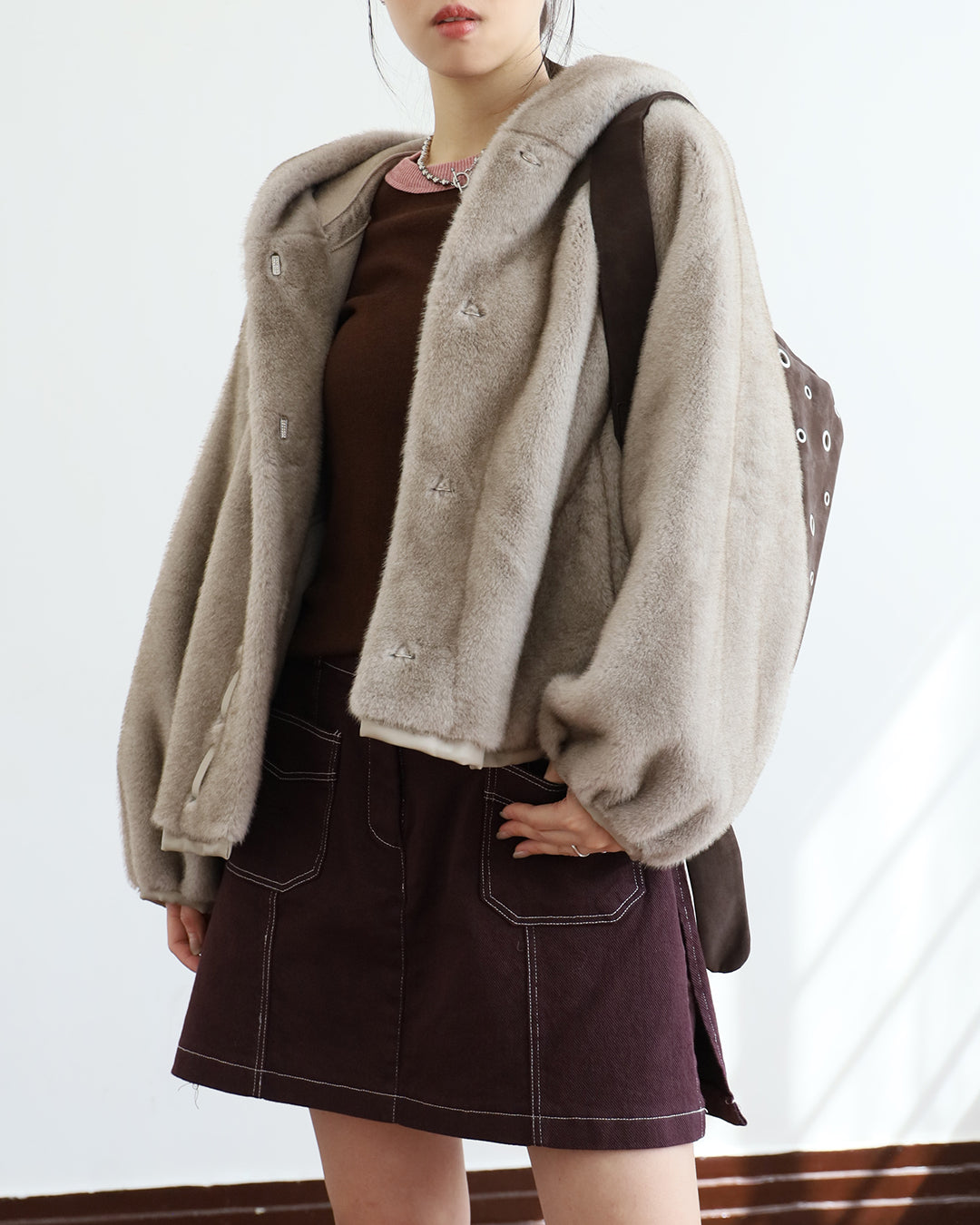 Hooded Faux Fur Jacket (2 Colors)