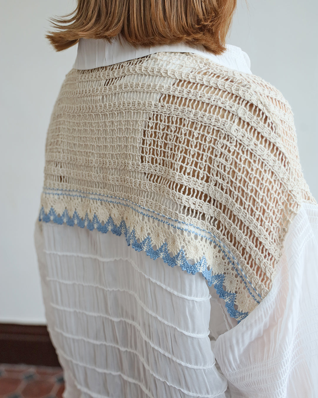 Mixed Fabric Crochet Top