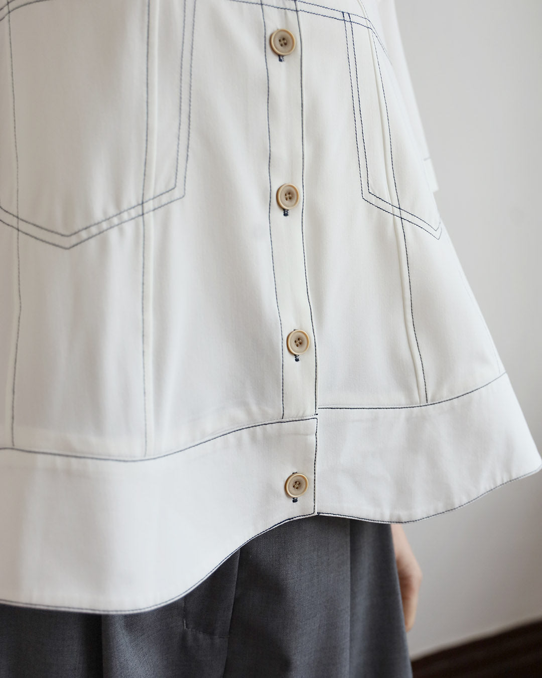 Mix Fabric Contrast Stitch Outer ( 3 Colos)
