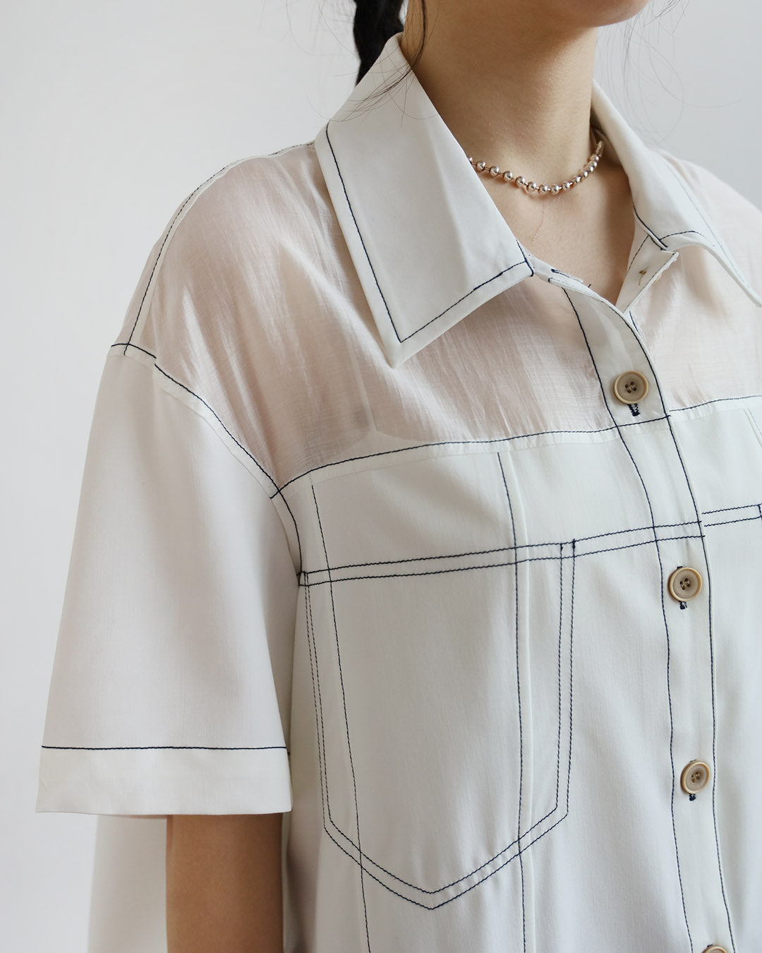 Mix Fabric Contrast Stitch Outer ( 3 Colos)