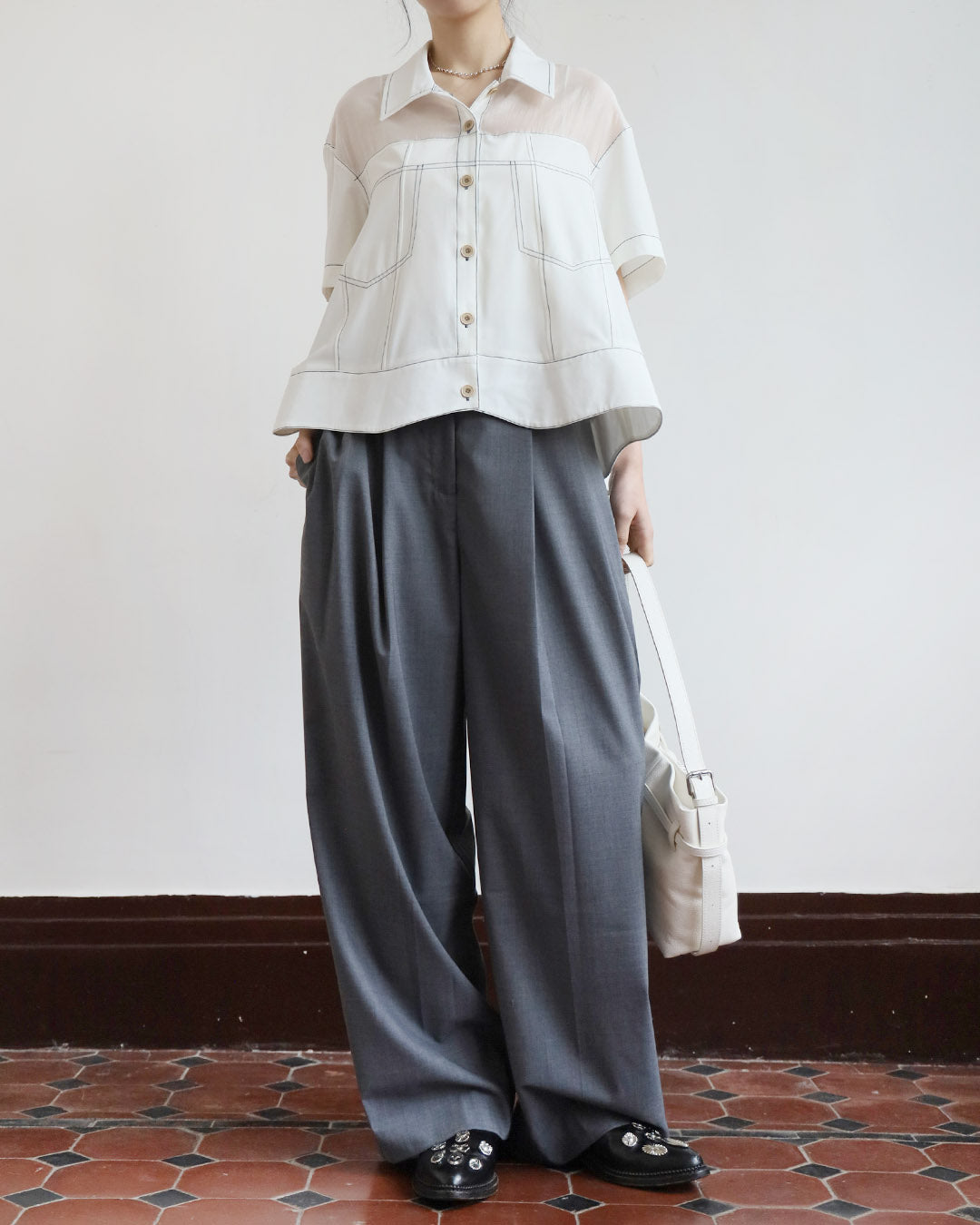 Mix Fabric Contrast Stitch Outer ( 3 Colos)