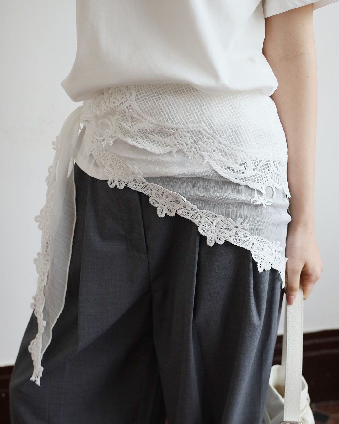 Basic Tee w/ Embroidery Scarf (3 Colors)