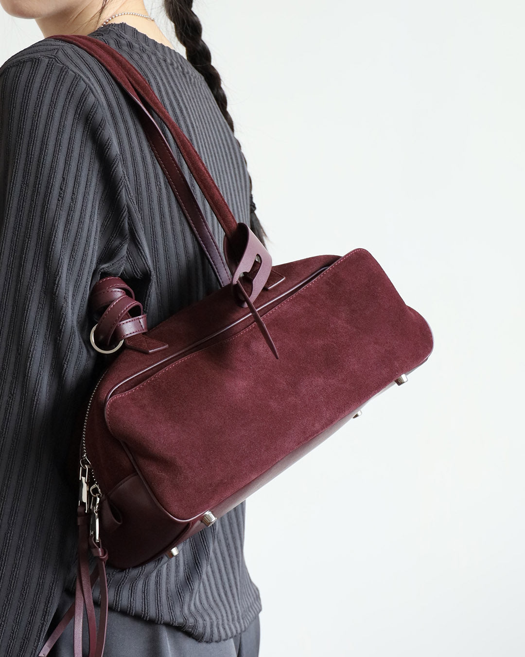 Suede Baguette Bag