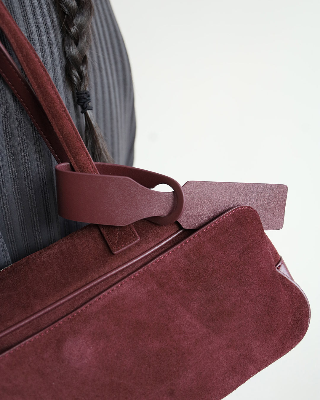 Suede Baguette Bag