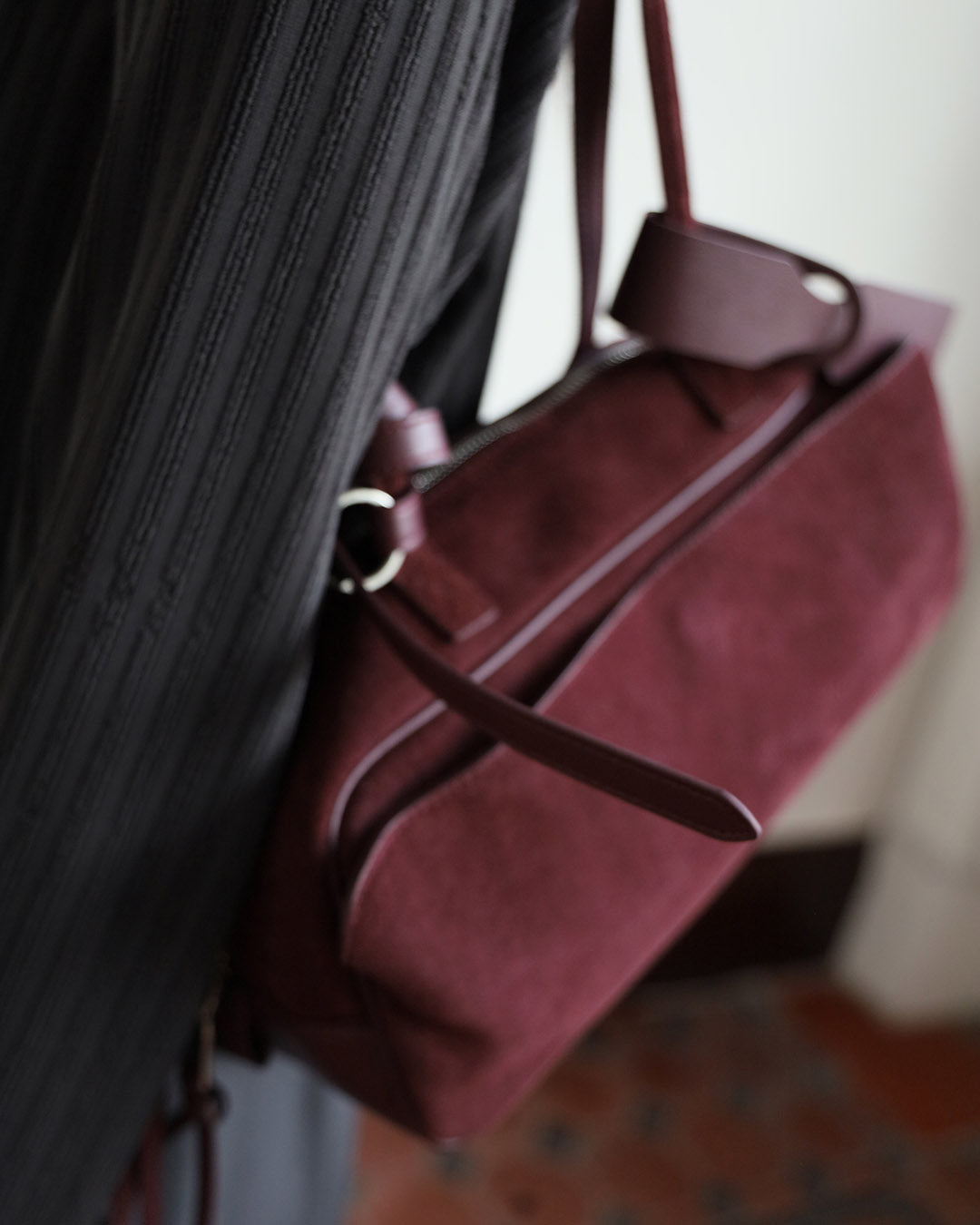 Suede Baguette Bag