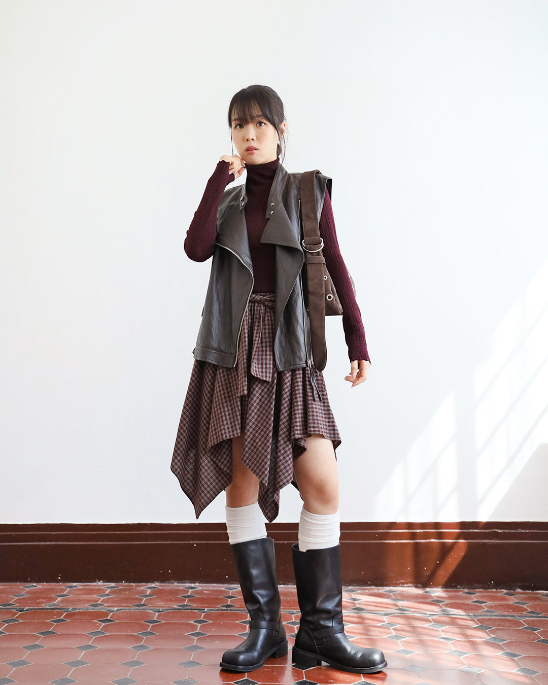 Faux Leather Biker Vest (3 color)