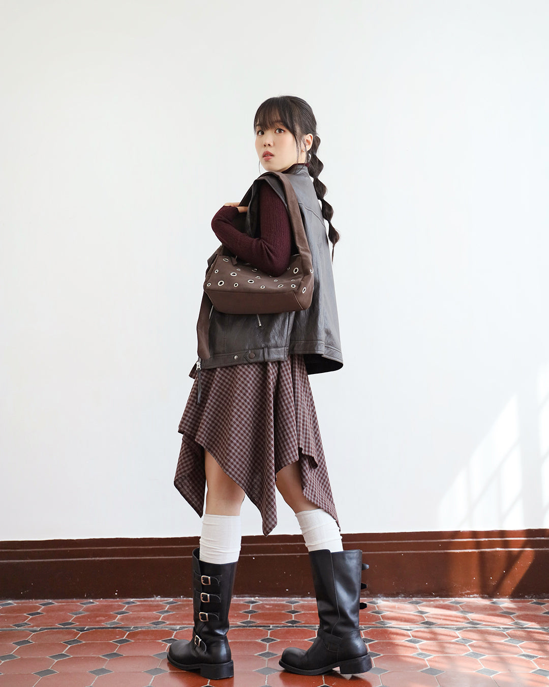 Faux Leather Biker Vest (3 color)