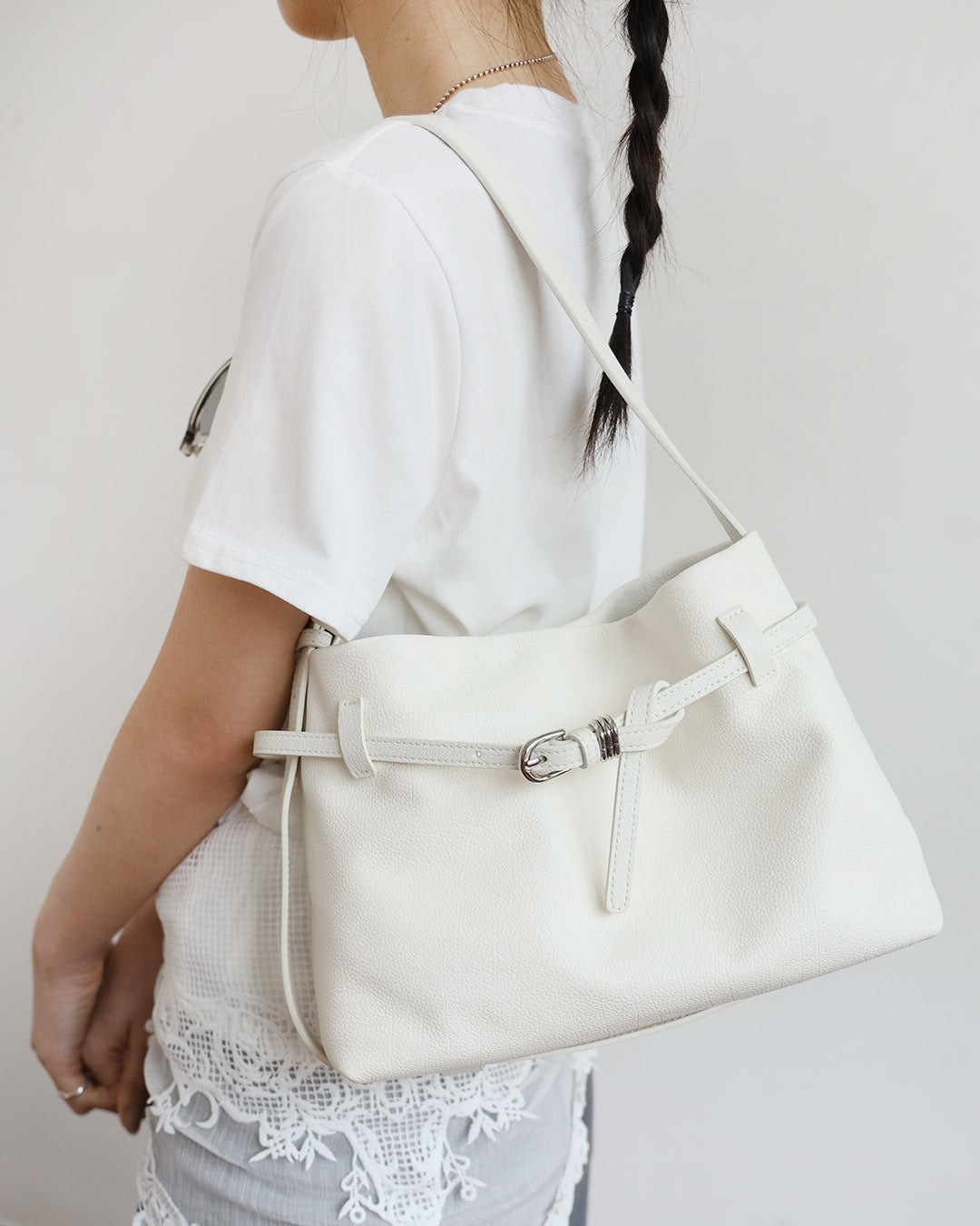 *Buckle Leather Bag (2 colors)