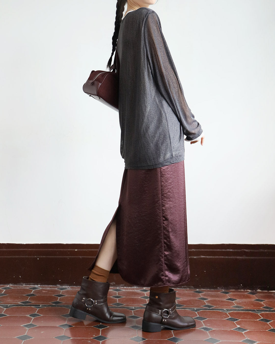 Silky Pencil Skirt (3 Colors)