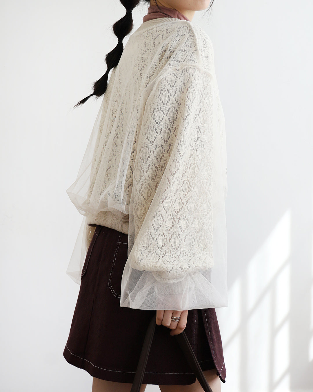 Reversible Mesh Layer Crochet Jacket (2 color)