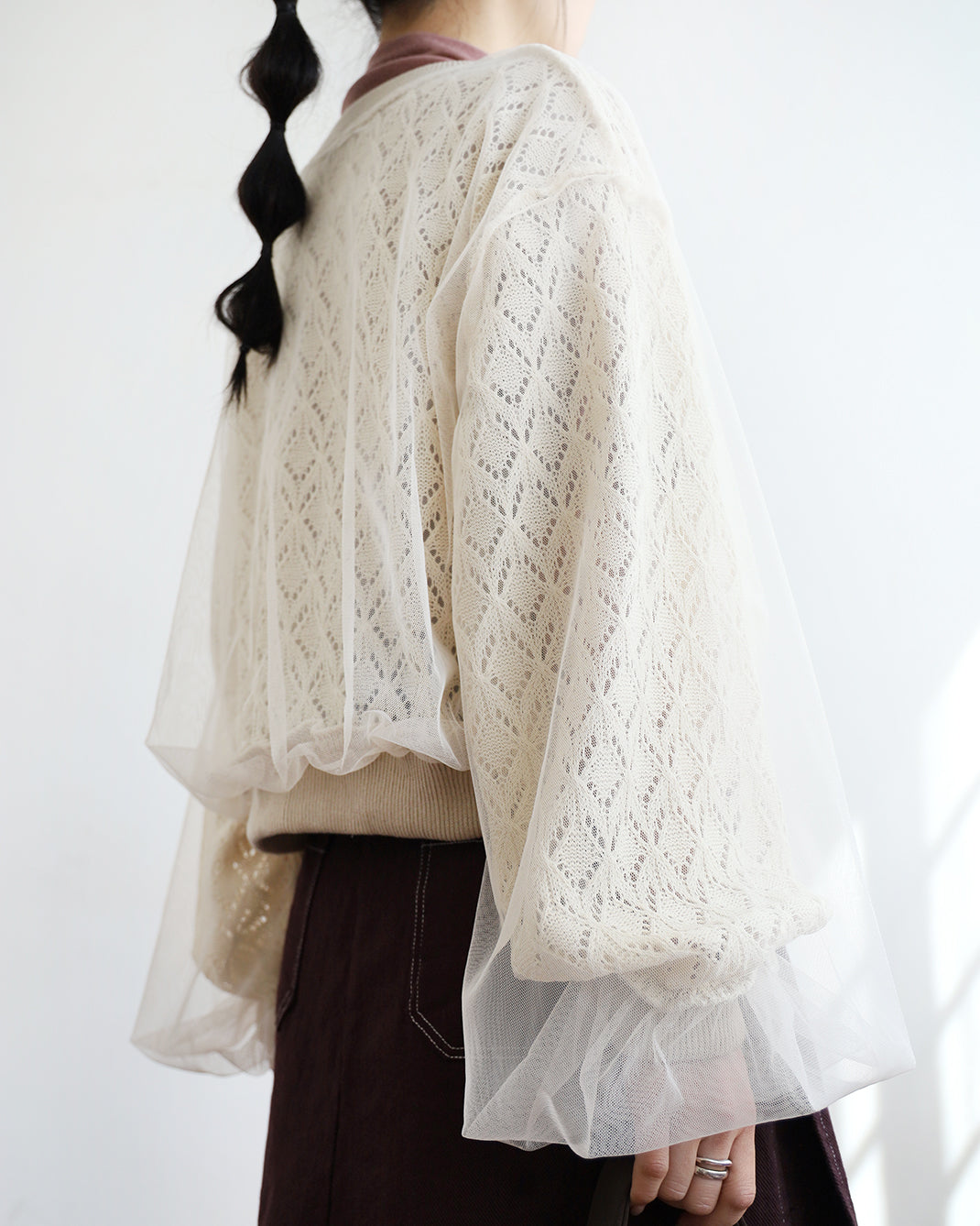 Reversible Mesh Layer Crochet Jacket (2 color)