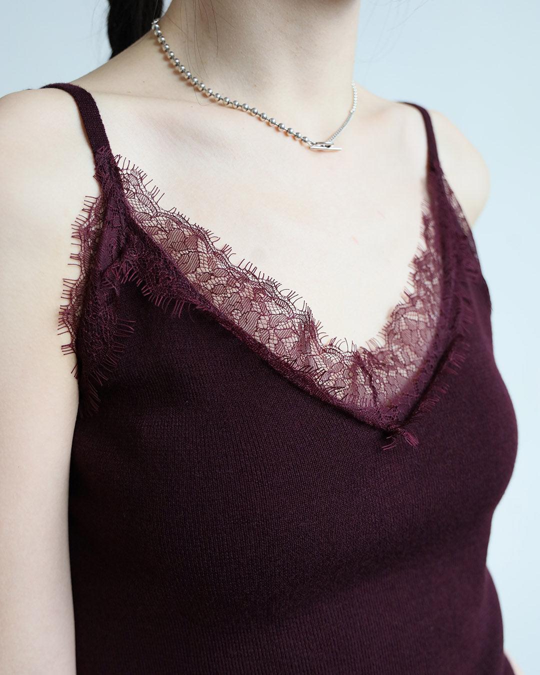 Lace Trim Knit Cami Vest (4 Colors)