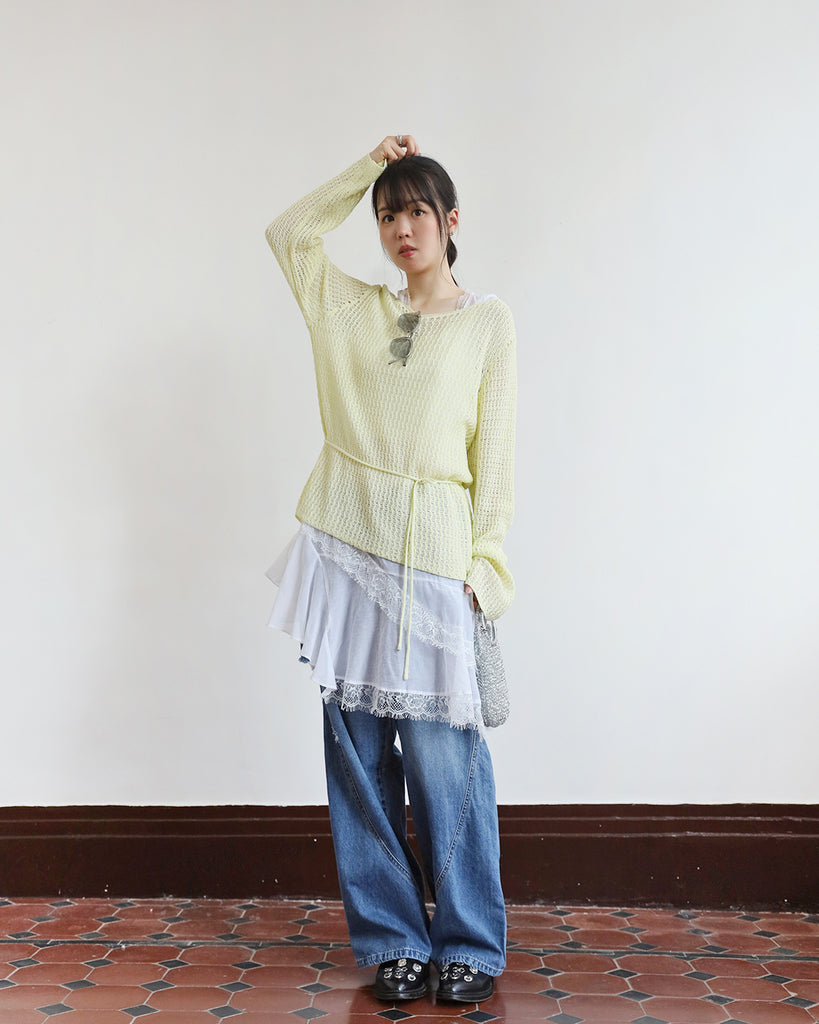 Summer Knit Top w/ Belt