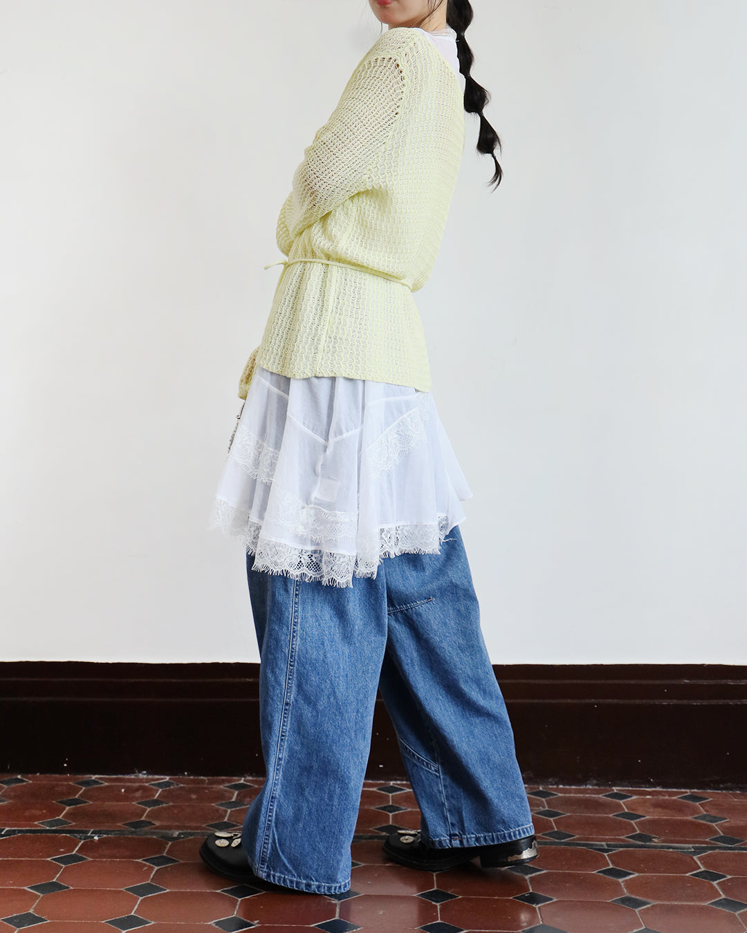 Chiffon Lace Trim Vest