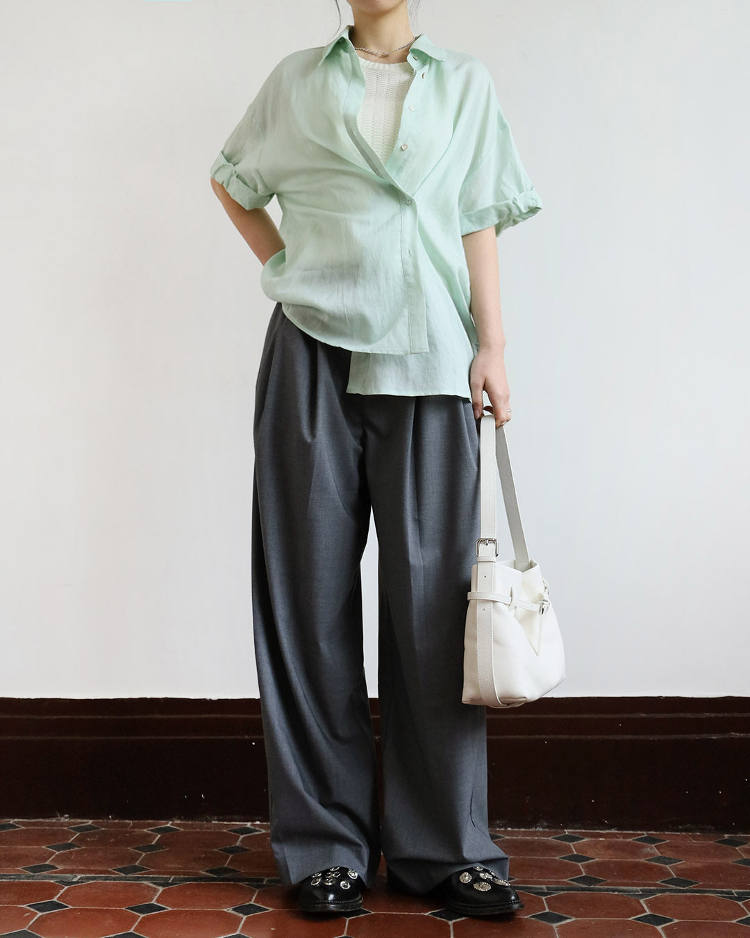 *Buckle Leather Bag (2 colors)