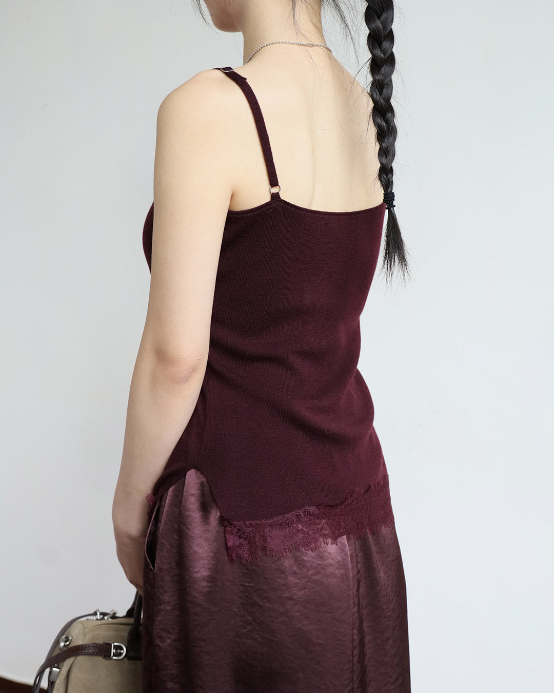 Lace Trim Knit Cami Vest (4 Colors)