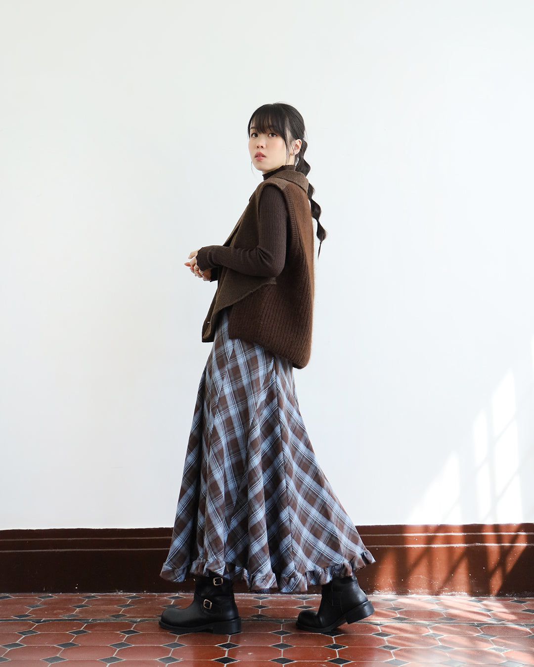 Mix Fabric Cashmere Vest (3 color)