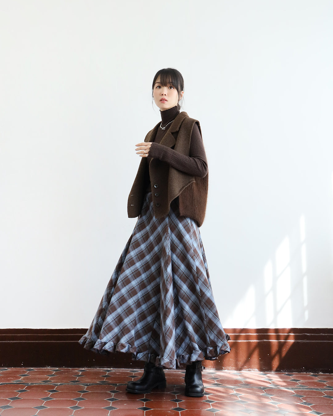 Mix Fabric Cashmere Vest (3 color)