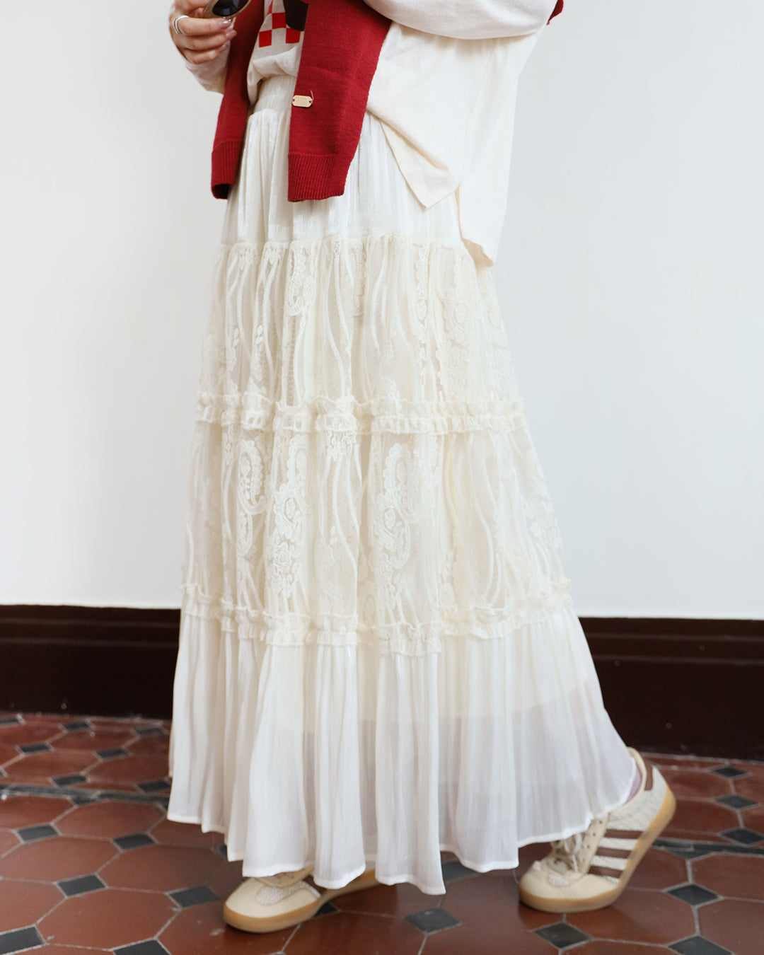 Embroidery Tiered Skirt