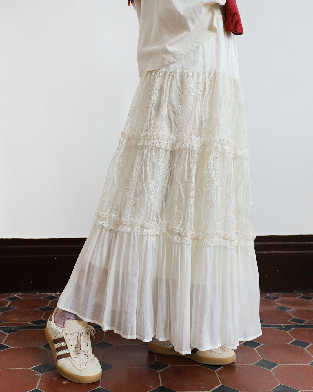 Embroidery Tiered Skirt