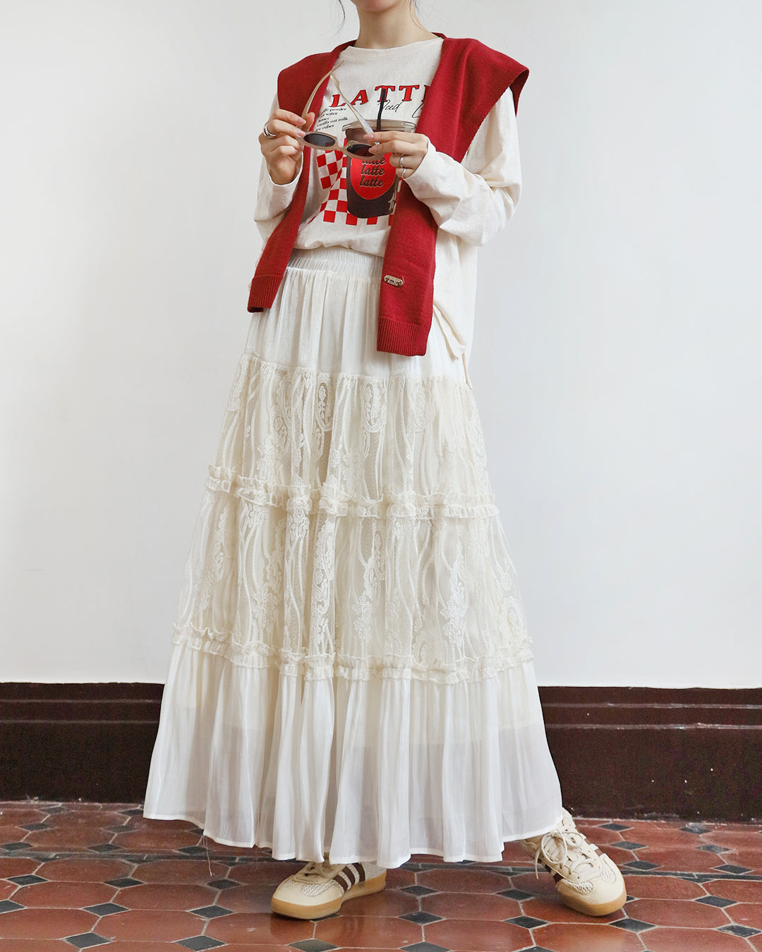 Embroidery Tiered Skirt