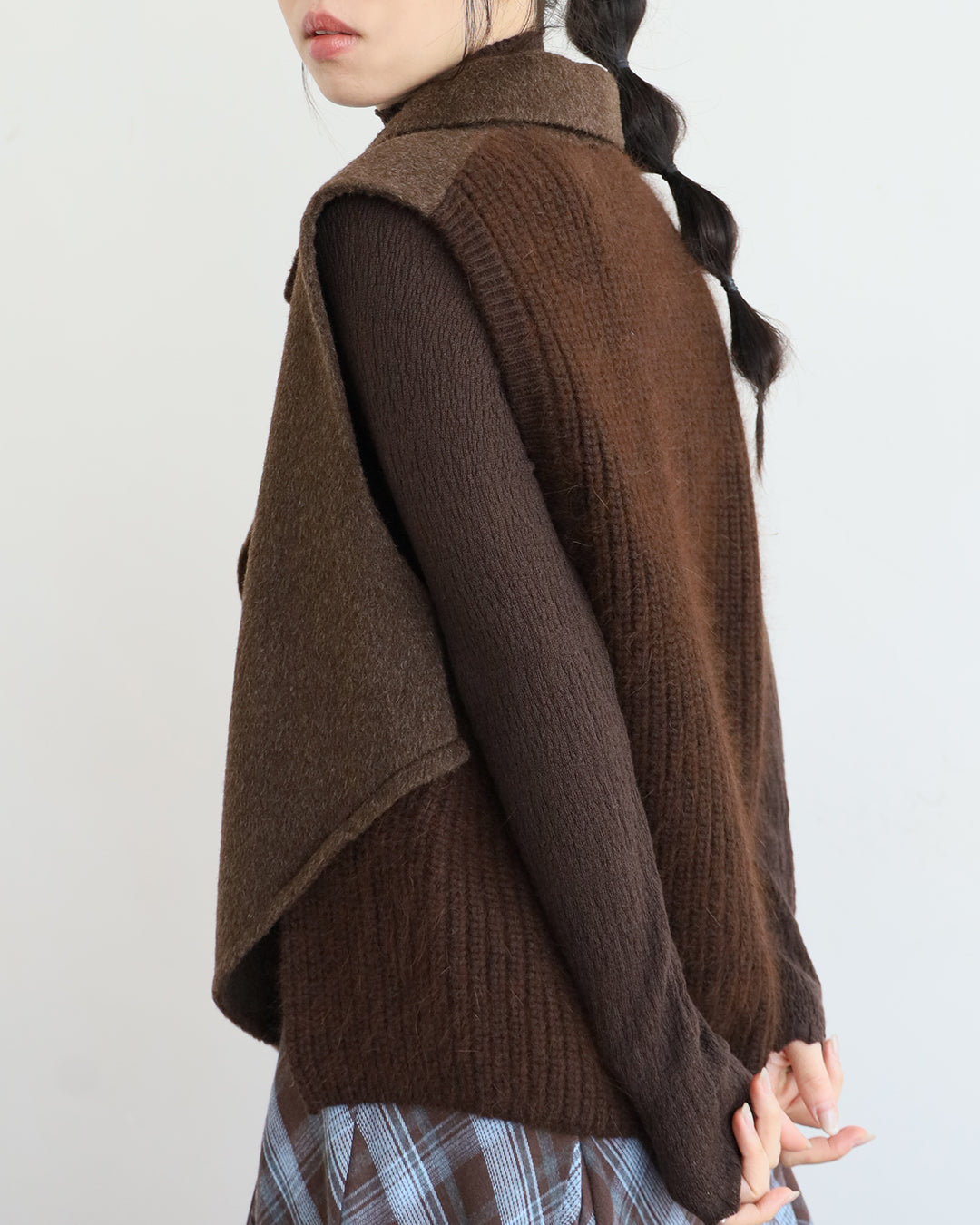 Mix Fabric Cashmere Vest (3 color)