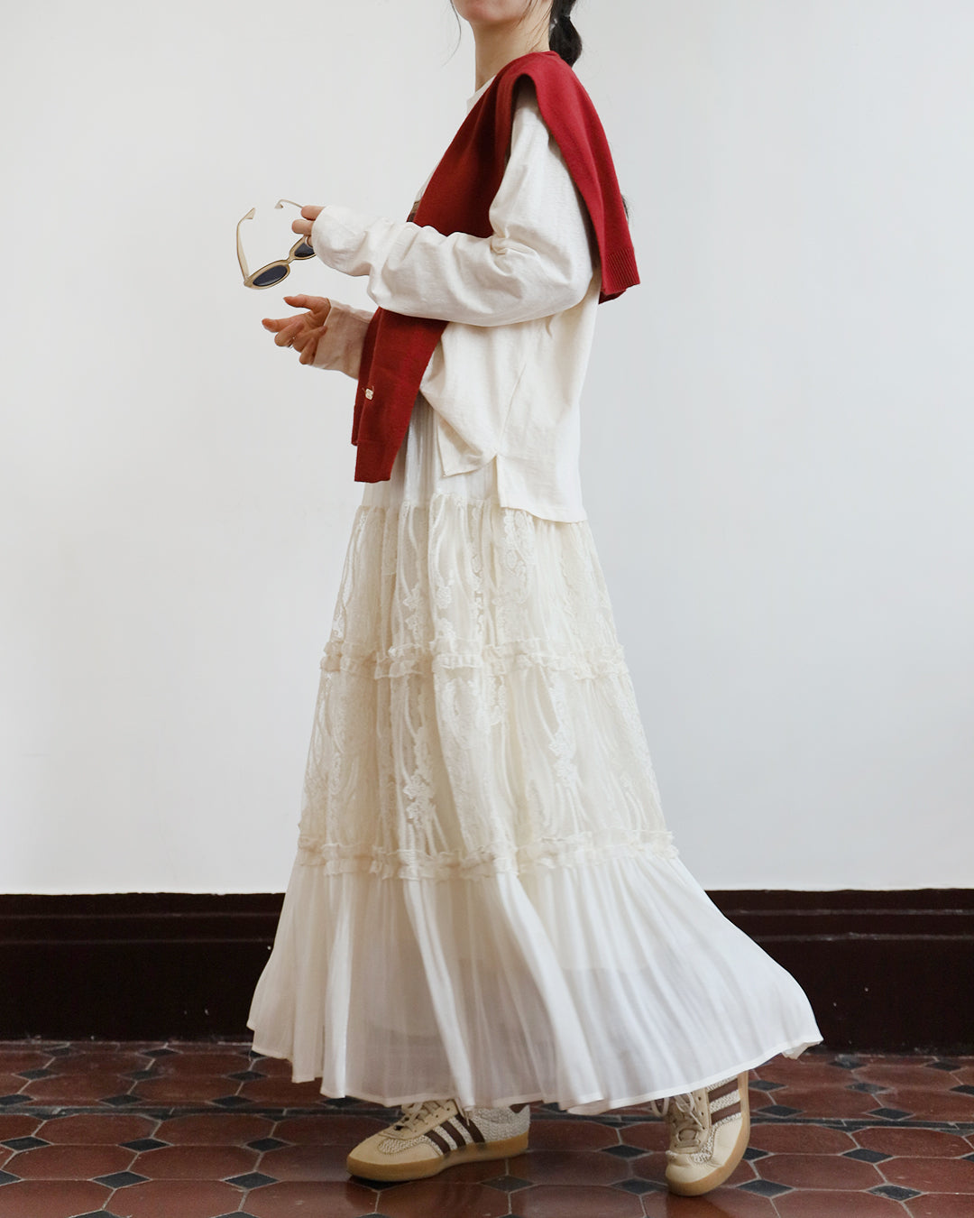 Embroidery Tiered Skirt