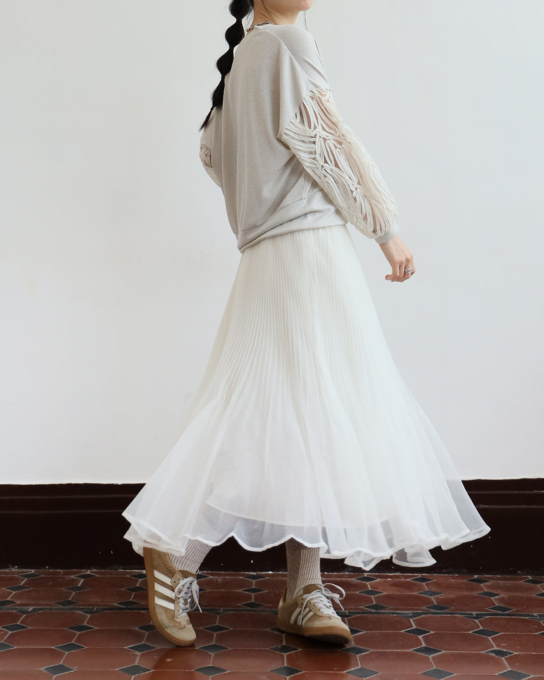 Japan Brand - Mesh Pleated Skirt (2 colors)