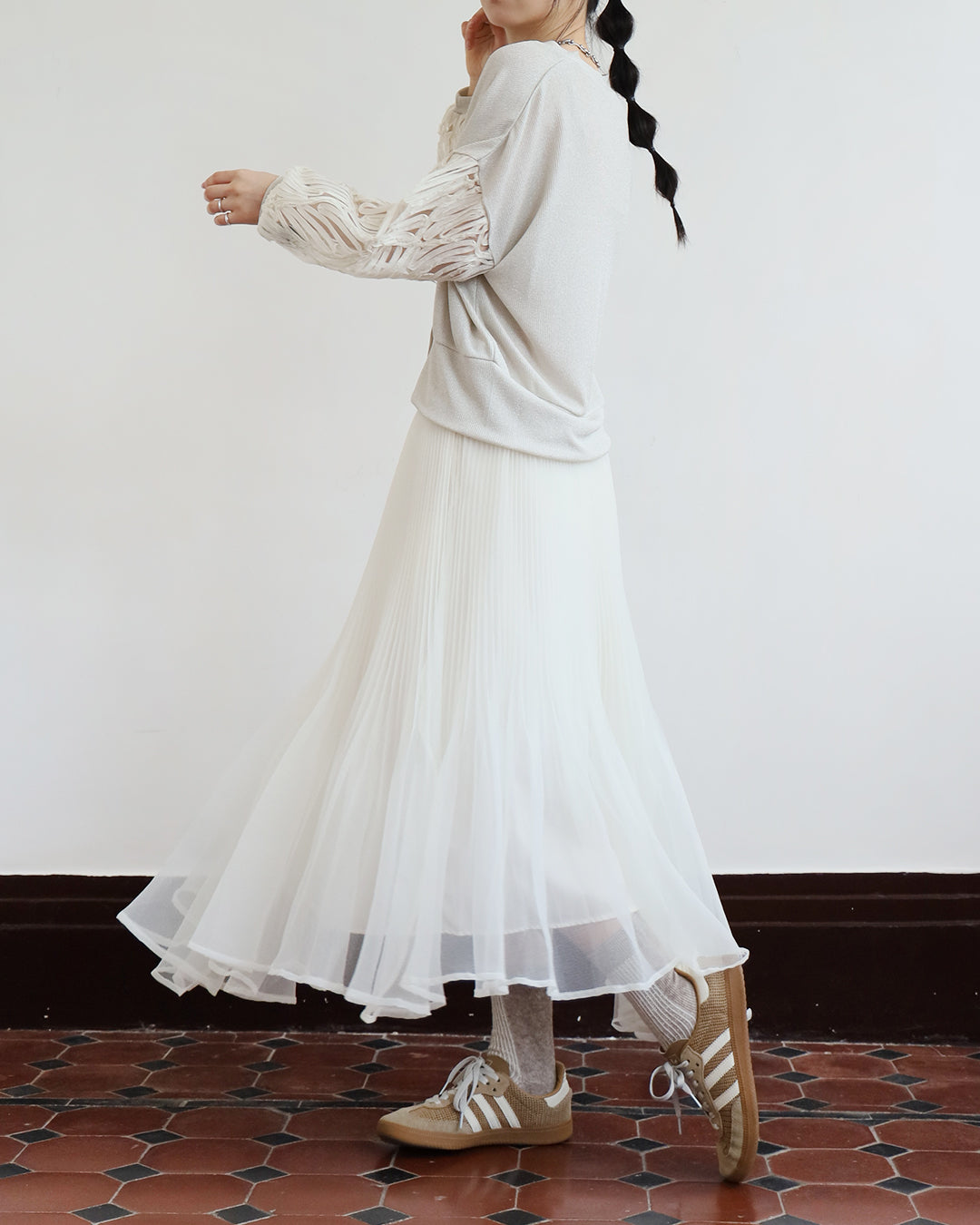 Japan Brand - Mesh Pleated Skirt (2 colors)